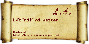 Lénárd Aszter névjegykártya